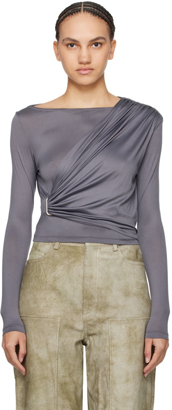 Photo: REMAIN Birger Christensen Gray Draped Top