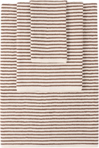 Tekla Off-White & Brown Striped Towel Set, 3 pcs