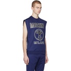 Moschino Blue Logo Sleeveless T-Shirt