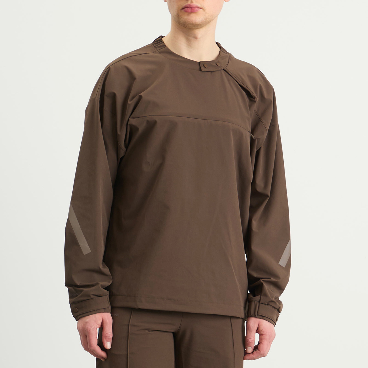 Adidas Men's x Entire Studios ZNE Half Zip Woven Sweatshirt in Dust Cargo