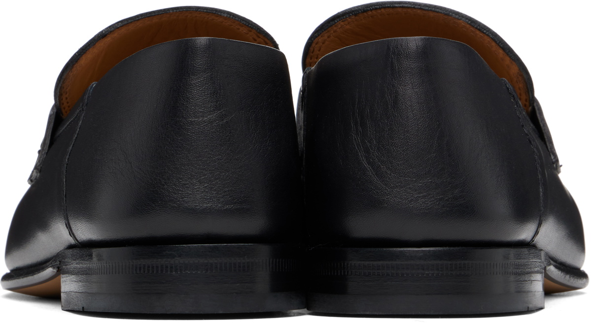 Ferragamo Black Gancini Ornament Mule Loafers