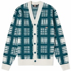 Dickies Men's Galva Check Cardigan in Ecru