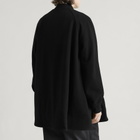 Comme des Garçons Men's Wool Nylon Asymmetric Long Bomber Jacket Ja in Black