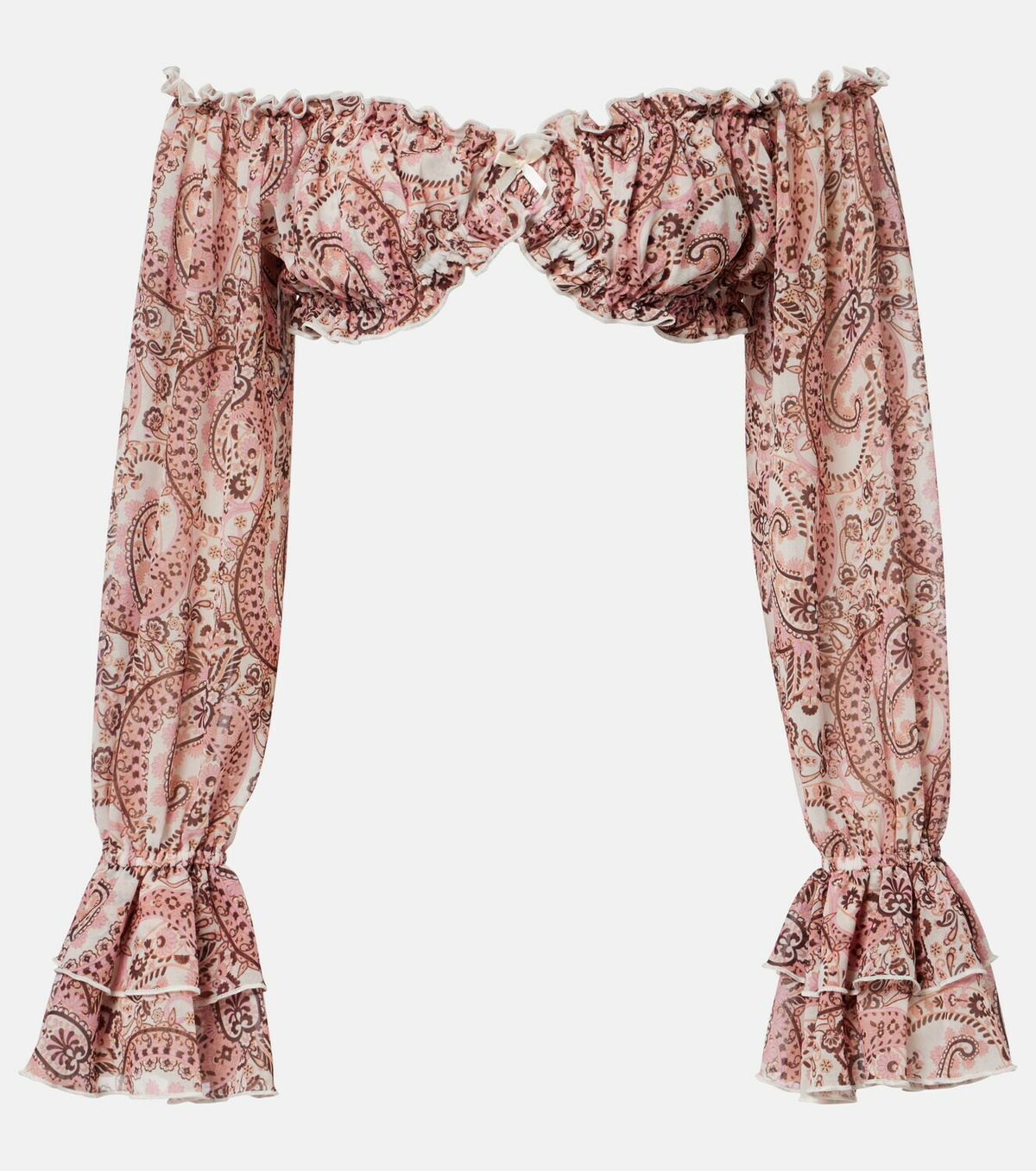Bananhot Elma off-shoulder paisley crop top
