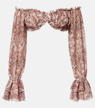 Bananhot Elma off-shoulder paisley crop top