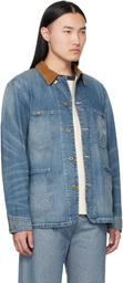 RRL Blue Corduroy-Collar Indigo Denim Jacket