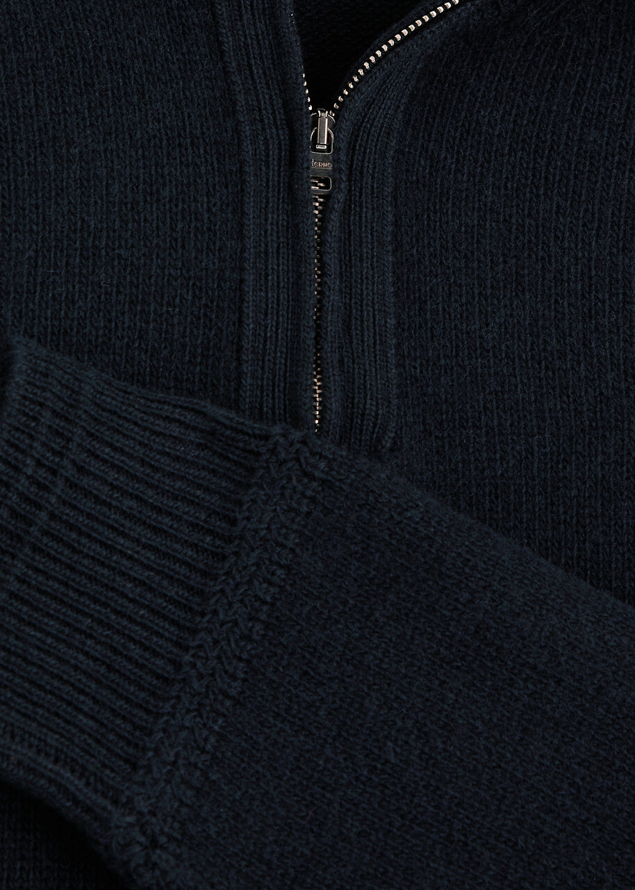 Herno Half-zip Wool Jumper Navy