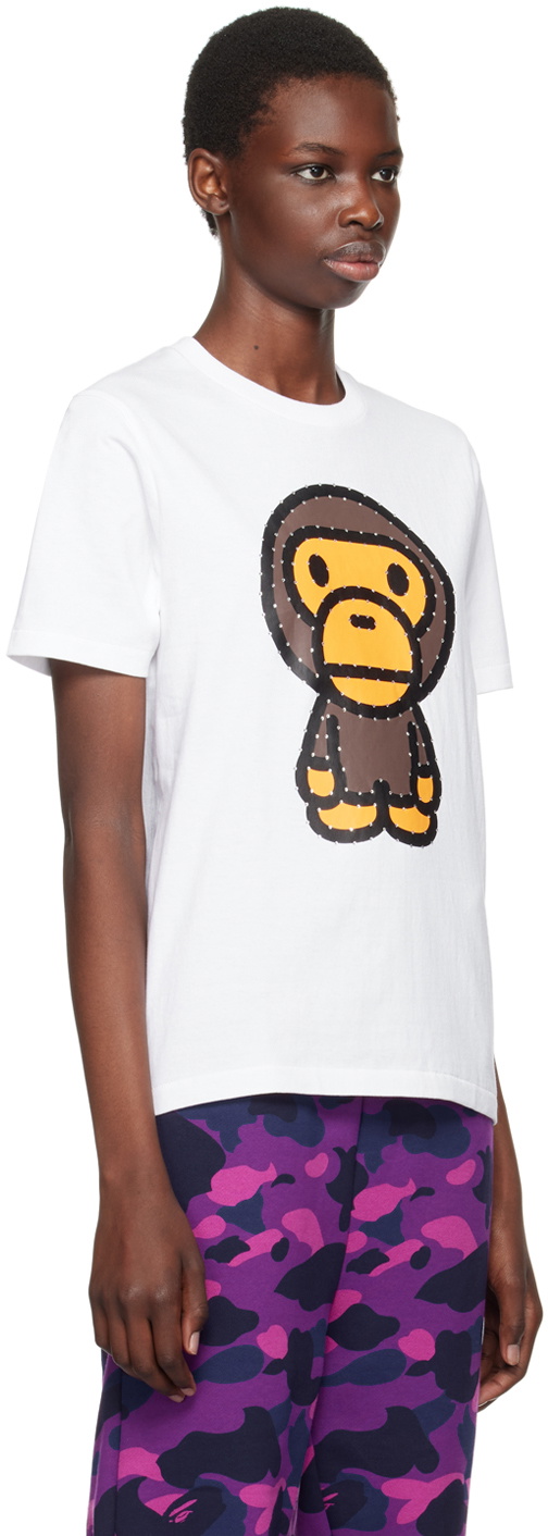 BAPE White Crystal Big Baby Milo T-Shirt A Bathing Ape