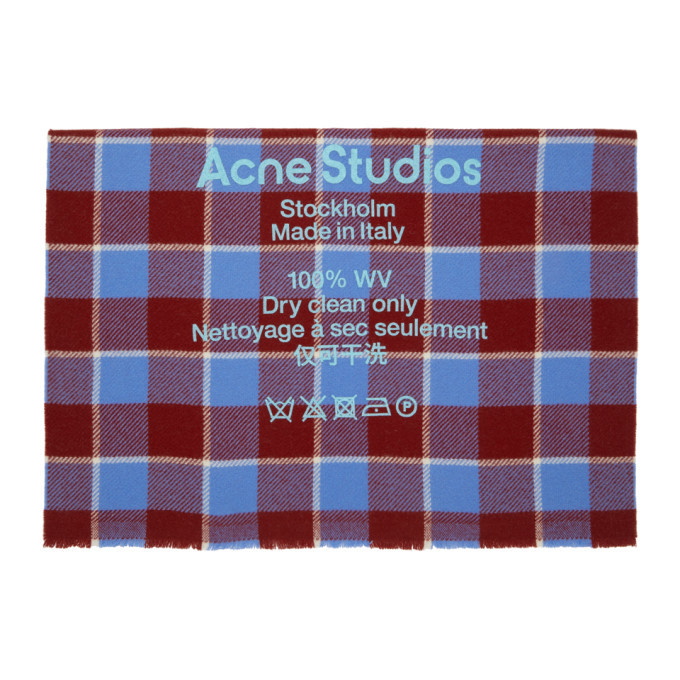 Photo: Acne Studios Red and Blue Wool Oversized Scarf