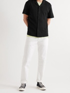 RAG & BONE - Avery Camp-Collar Knitted Cotton Shirt - Black
