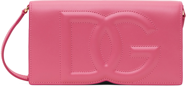 Photo: Dolce&Gabbana Pink 'DG' Logo Phone Bag