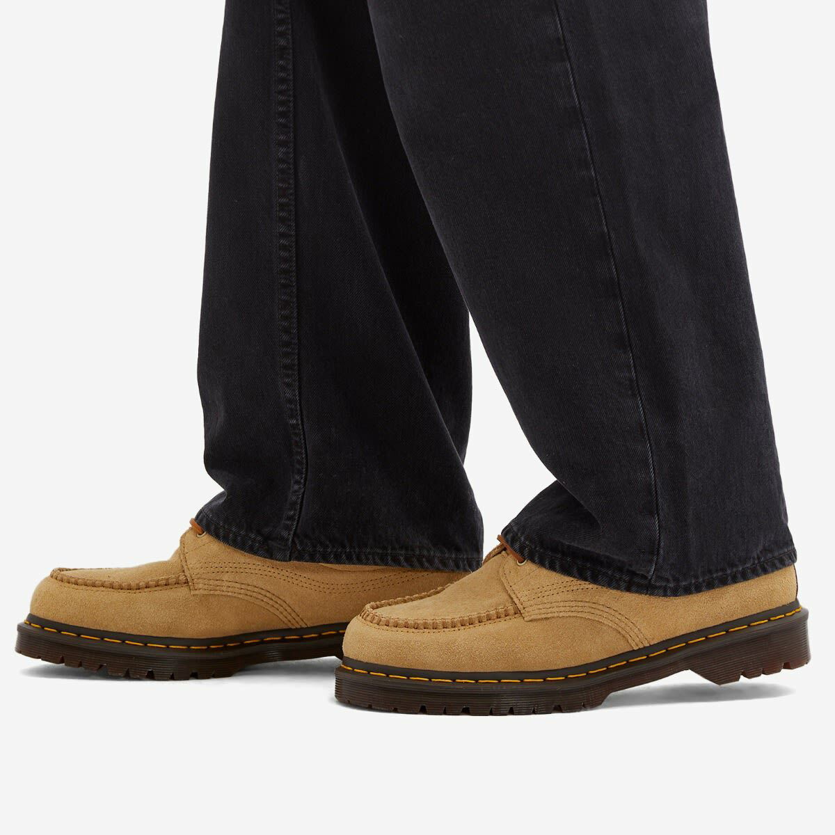 Dr. Martens Men's Lowell Hairy Suede Shoe Sneakers in Butterscotch