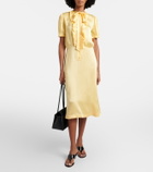Prada Tie-neck satin shirt dress