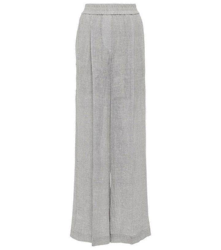 Photo: Brunello Cucinelli Low-rise linen-blend wide-leg sweatpants