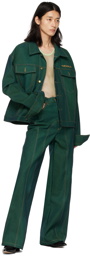 Theophilio SSENSE Exclusive Green Denim Jacket