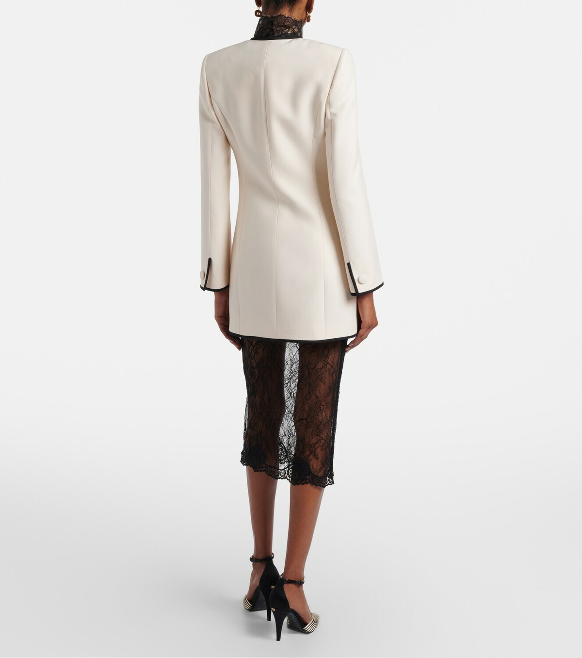 Valentino Floral sheer lace midi skirt