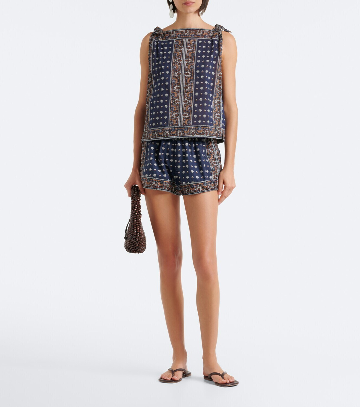 Dôen Amalia printed cotton voile top