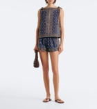 Dôen Amalia printed cotton voile top