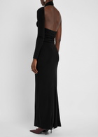 Courrèges One-shoulder Stretch-crepe Gown Black
