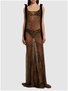NINA RICCI - Printed Silk Muslin Long Dress
