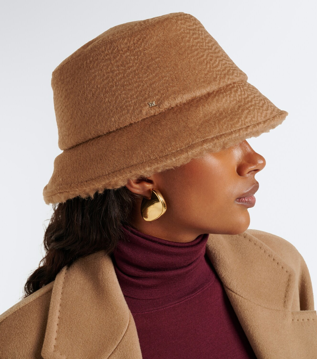Max Mara Reversible camel hair and silk bucket hat