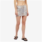 Oceanus Women's Callie Print Mini Skirt in Leopard