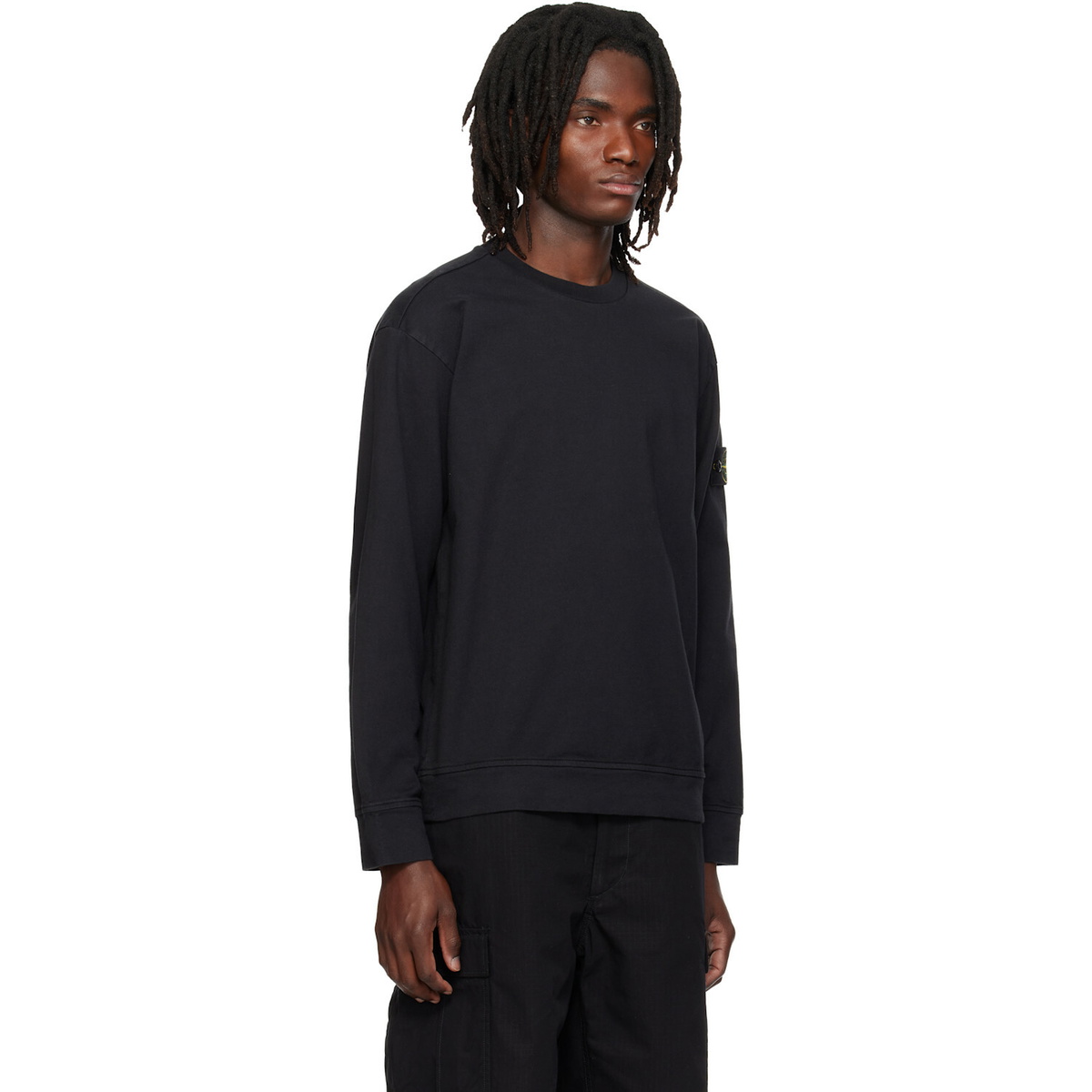 Stone Island Black 6100057 Heavy Organic Cotton Jersey Sweatshirt