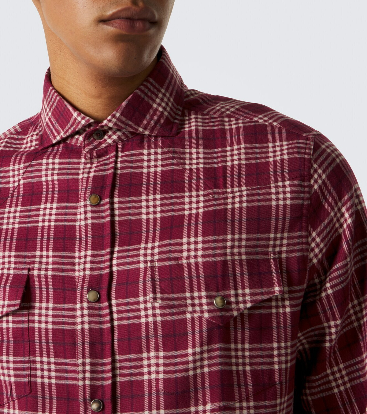 Brunello Cucinelli Checked cotton-blend flannel shirt