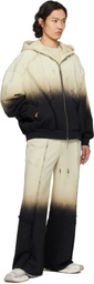 Feng Chen Wang Beige & Black Deconstructed Gradient Hoodie