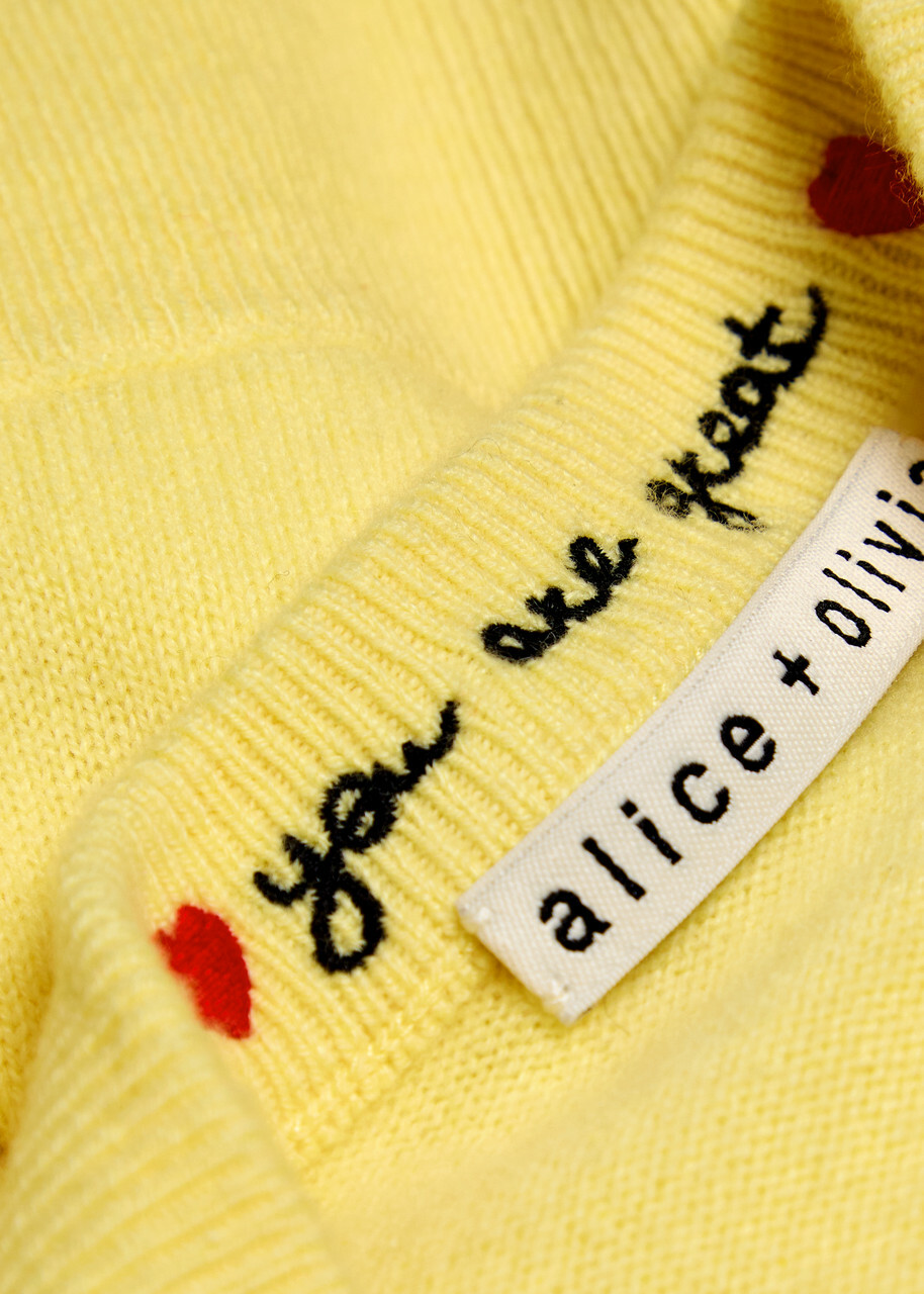 Alice + Olivia Dollie Cashmere-blend Cardigan Yellow