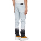 Alexander McQueen Blue and Black Denim Dip Dye Washed Jeans