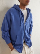 Hartford - Cotton-Jersey Zip-Up Hoodie - Blue