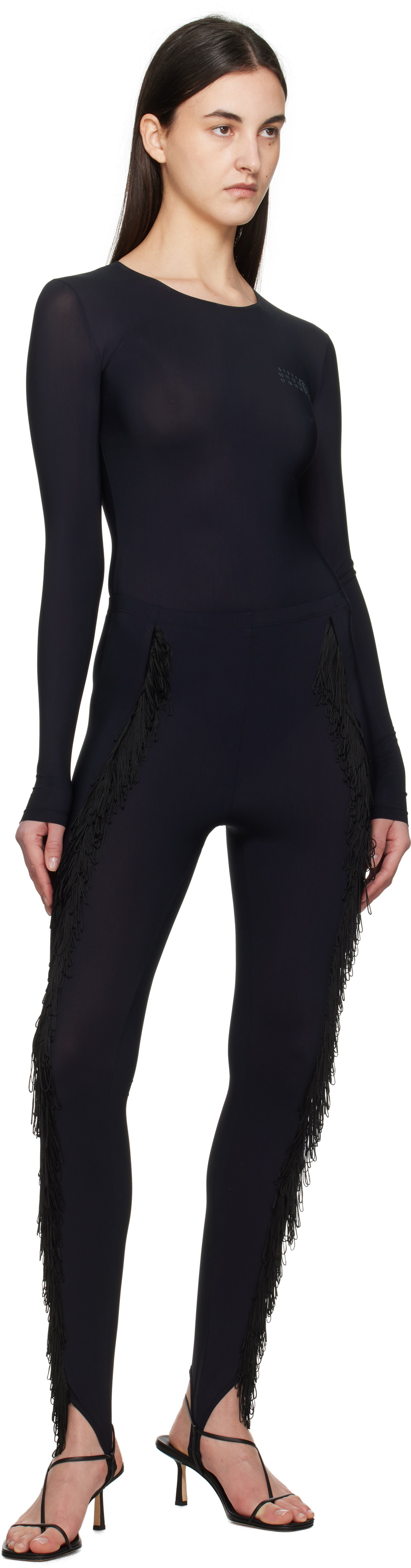 MM6 Maison Margiela Black Lycra Jersey Bodysuit