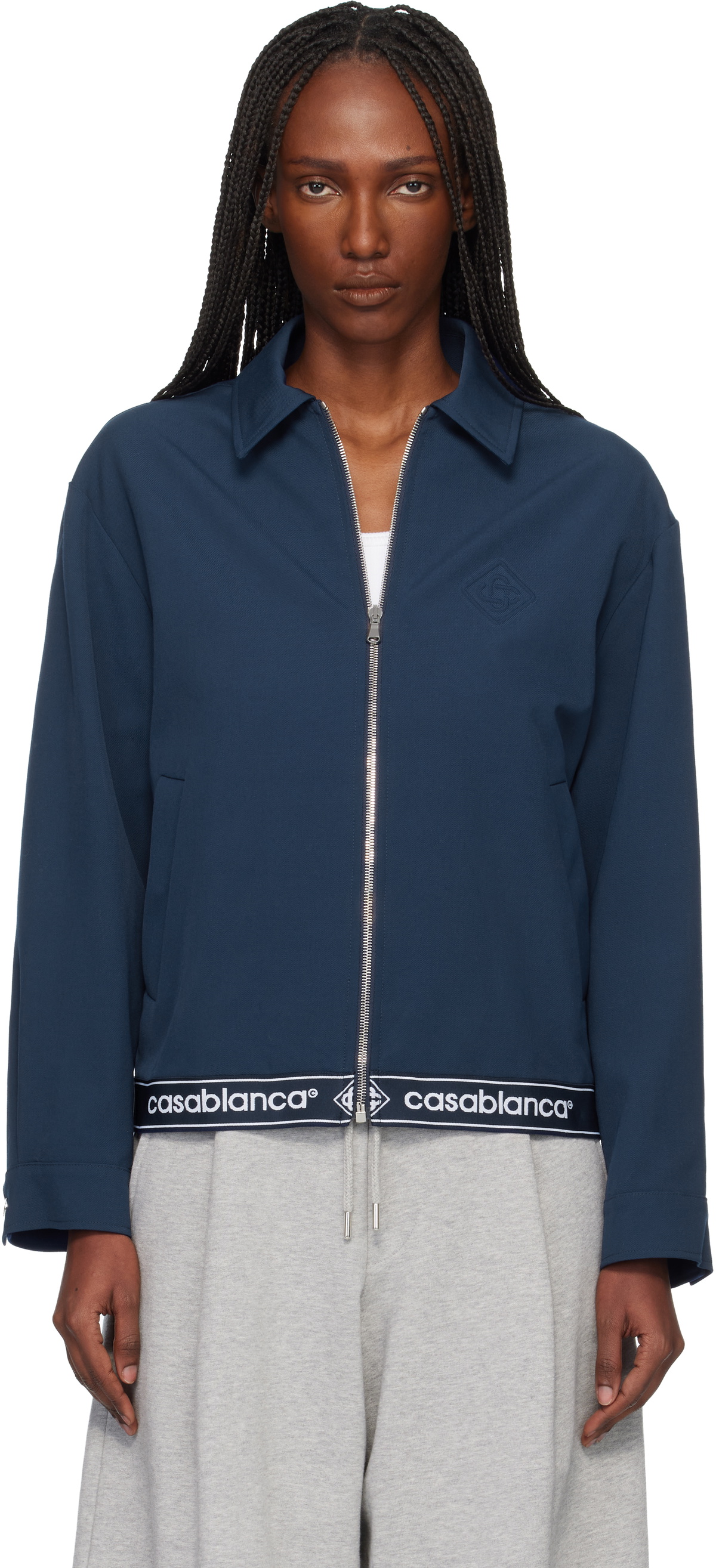 Casablanca Navy Wool Suit Jacket
