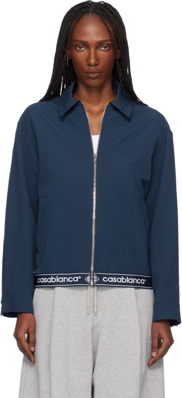 Photo: Casablanca Navy Wool Suit Jacket