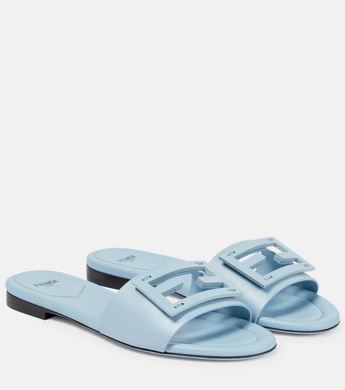 サンダル・ミュール Fendi Fendi Air Force Blue Leather Fold Thong Sandals 8Y8713AUEDF1SJ4_01