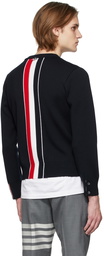 Thom Browne Navy Merino Milano Stitch Sweater