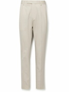 Zegna - Straight-Leg Cotton and Wool-Blend Twill Trousers - Neutrals