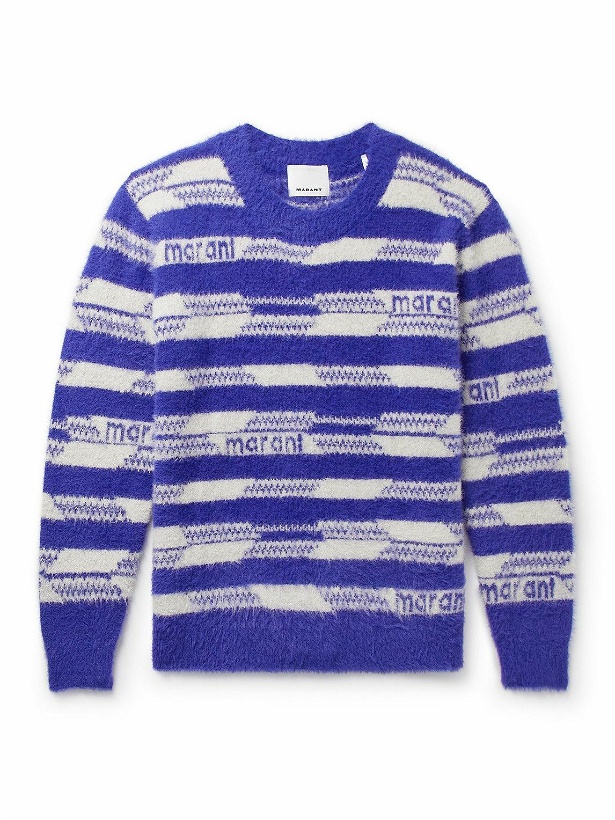 Photo: Isabel Marant - Logo-Jacquard Knitted Sweater - Blue