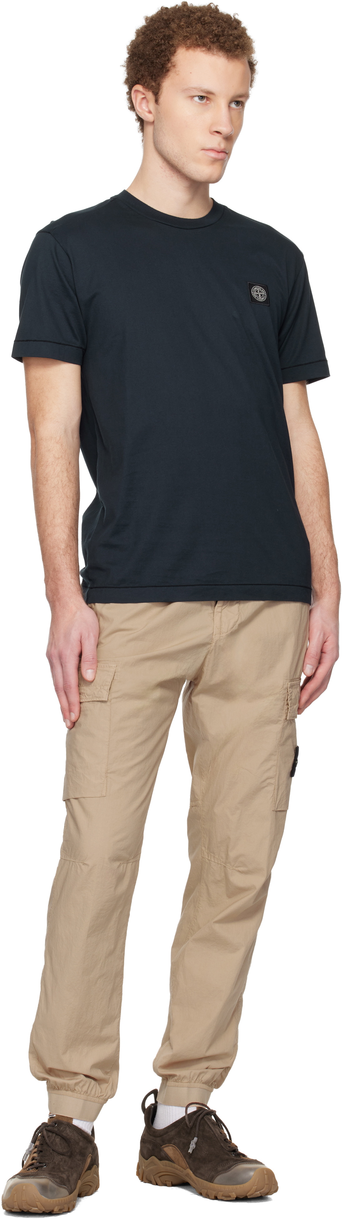 Stone Island Beige 3100031 Stretch Cotton Tela 'Paracadute' Cargo Pants