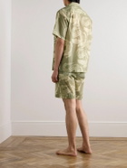 Desmond & Dempsey - Camp-Collar Printed Cotton Pyjama Set - Green