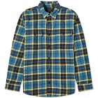 Filson Men's Vintage Flannel Work Shirt in Blue/Ash/Gold