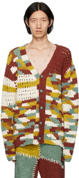 The Elder Statesman Multicolor Button Cardigan