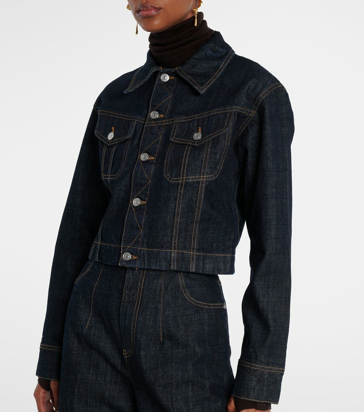 Victoria Beckham Cropped denim jacket