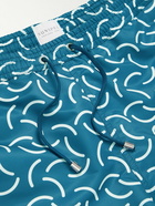 Sunspel - Mid-Length Printed Recycled Swim Shorts - Blue