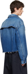 Maison Margiela Blue Frayed Denim Jacket