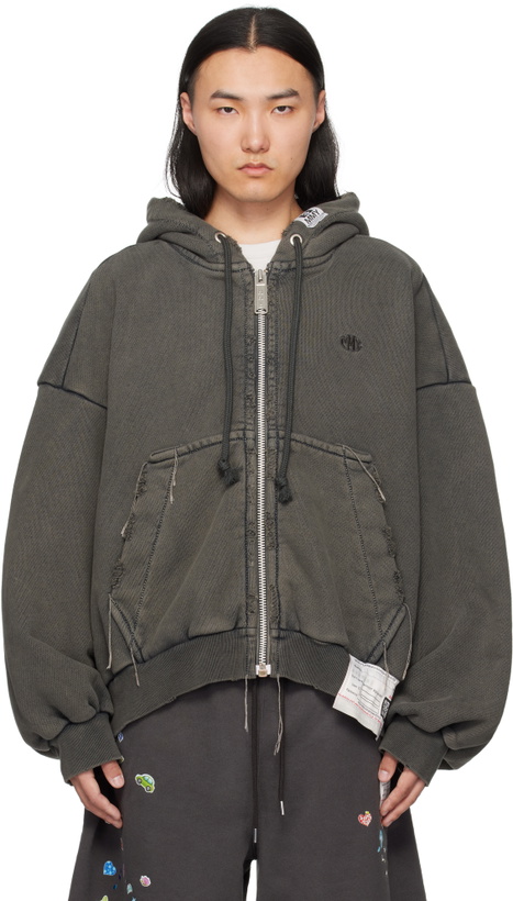 Photo: Maison MIHARA YASUHIRO Black Amateur Sewn Zip-Up Hoodie
