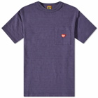 Human Made Men's Heart One Point Pocket T-Shirt in Navy