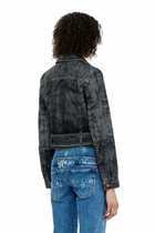 Diesel Cropped denim jacket with belt - Denim Jackets Womens in Black