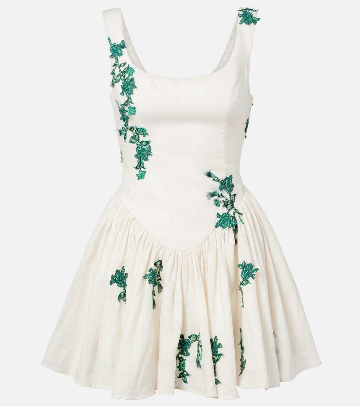 Agua by Agua Bendita Pluma embroidered cotton minidress